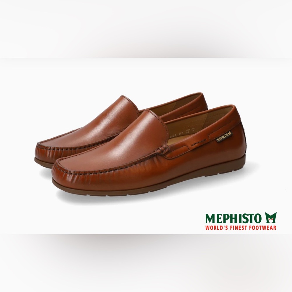 Mephisto Brown Leather Slip-On Loafers Timeless Comfort- Men’s Size 10.5